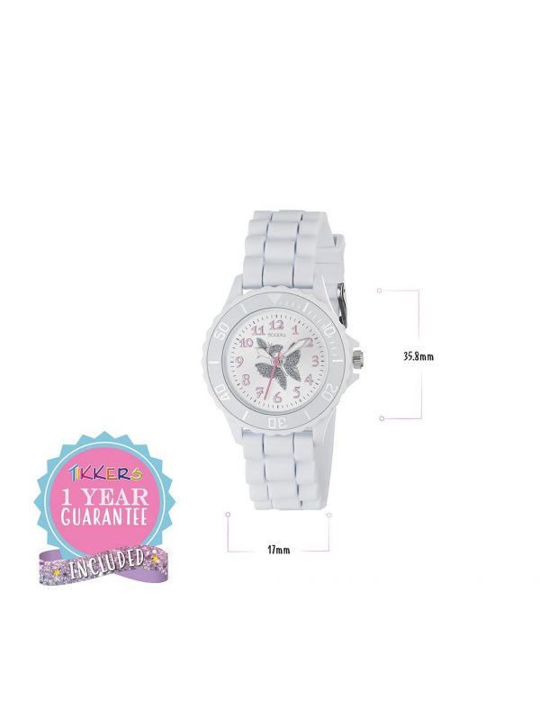 selling tikkers silver butterfly dial white silicone strap watch with purse and necklace kids gift set 5efed9ee47873