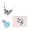selling tikkers silver butterfly dial white silicone strap watch with purse and necklace kids gift set 5efed9f0918d0
