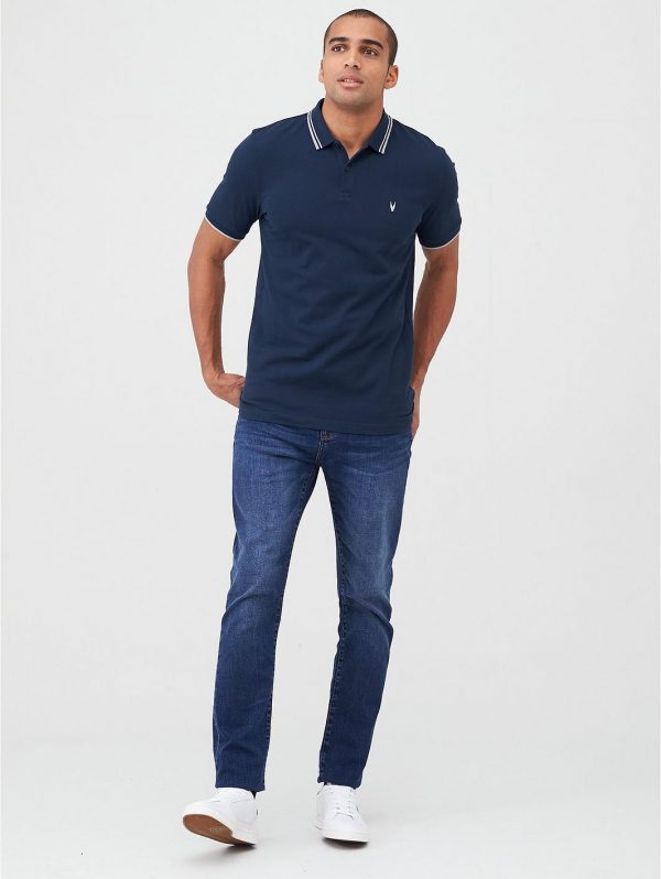 selling tipped pique polo navy 5efdda1f2ae32