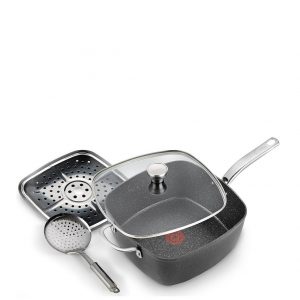 selling titanium excel all in one pan frying pan with thermospot stone effect 5f05b7932f163
