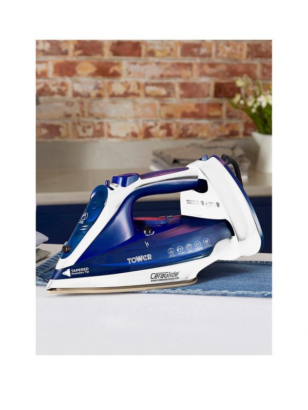selling tower 2400w cord cordless steam iron blue 5f06b8fd40aed