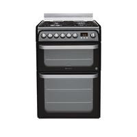 selling ultima hud61ks 60cm double oven dual fuel cooker with gas hob black 5f0577e6a36f1