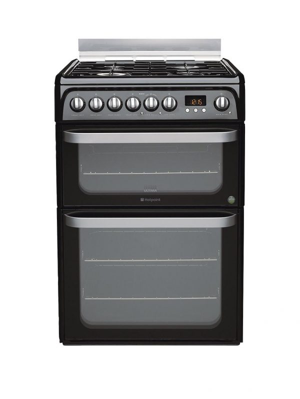 selling ultima hud61ks 60cm double oven dual fuel cooker with gas hob black 5f0577ec14af8