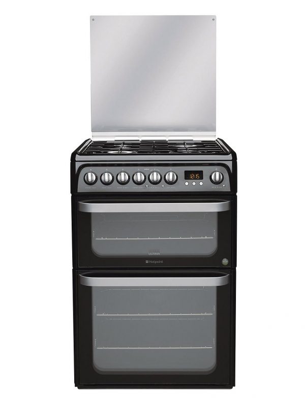 selling ultima hud61ks 60cm double oven dual fuel cooker with gas hob black 5f0577edc03eb