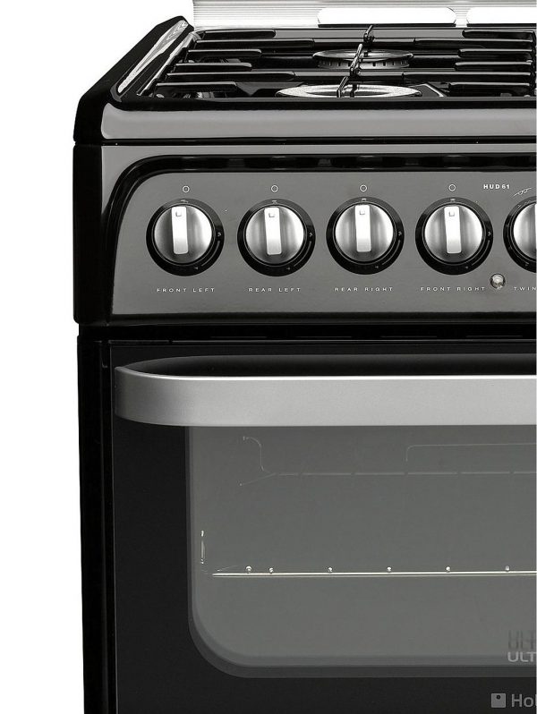 selling ultima hud61ks 60cm double oven dual fuel cooker with gas hob black 5f0577eee190e