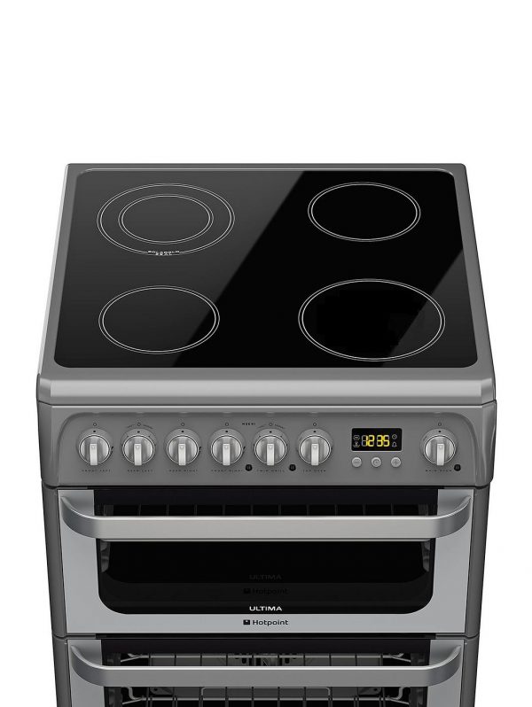 selling ultima hue61gs 60cm double oven electric cooker with ceramic hob graphite 5f0577cb43c4c