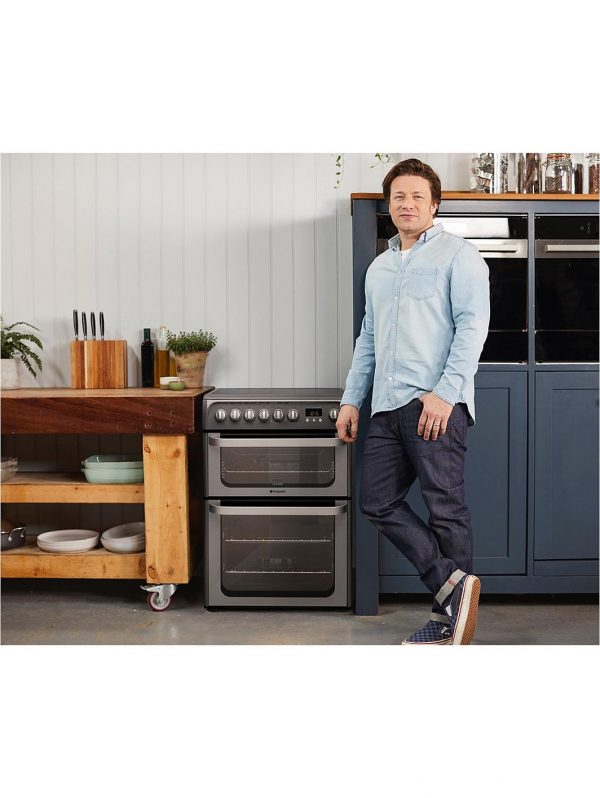 selling ultima hue61gs 60cm double oven electric cooker with ceramic hob graphite 5f0577cd97f89