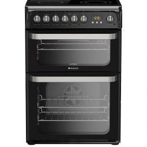 selling ultima hue61k 60cm double oven electric cooker with ceramic hob black 5f081b981ac93