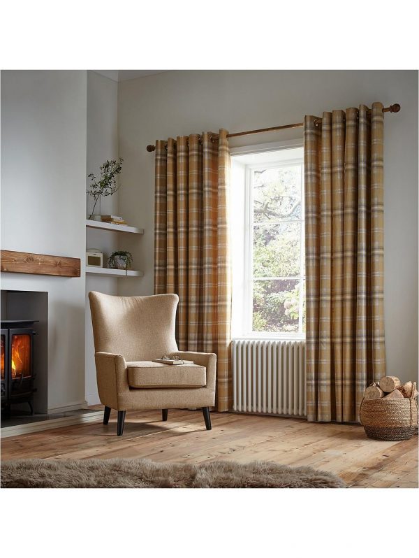 selling woven check thermal eyelet curtains 5f01978c355bc