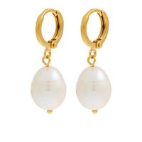 selling z irregular pearl drop huggie earrings nude 5efdc062a0247