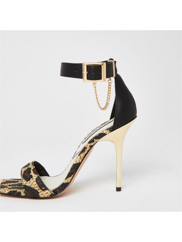 special sale animal print barely there stiletto sandal light brown 5f0312d0afb47