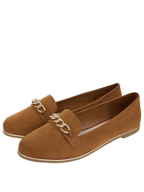 special sale chain detail loafers tan 5f1d134557962
