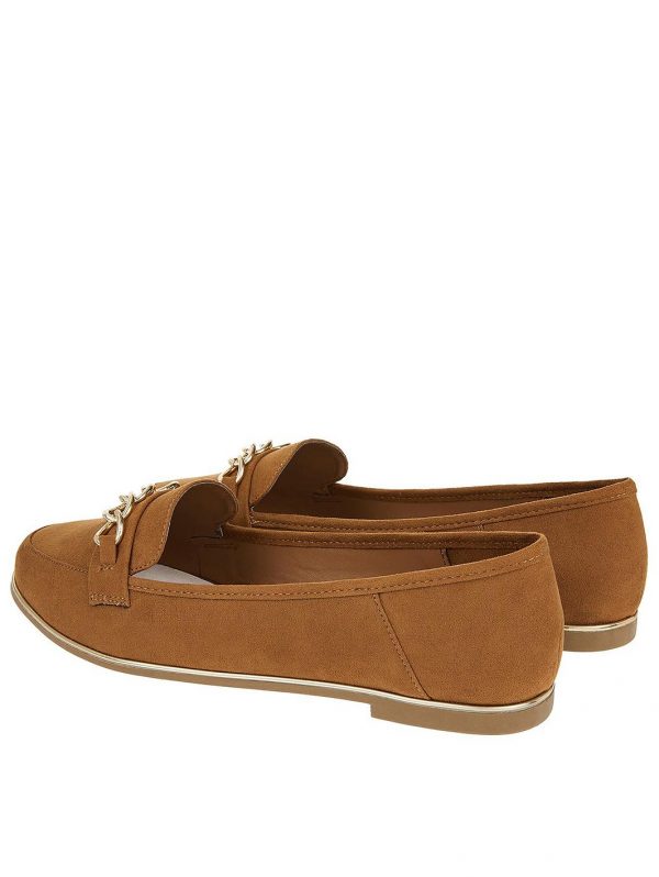 special sale chain detail loafers tan 5f1d134a6e74a
