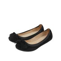 special sale elasticated suede bow ballerina flats black 5f1bc069aac99