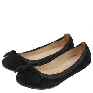 special sale elasticated suede bow ballerina flats black 5f1bc0e874882