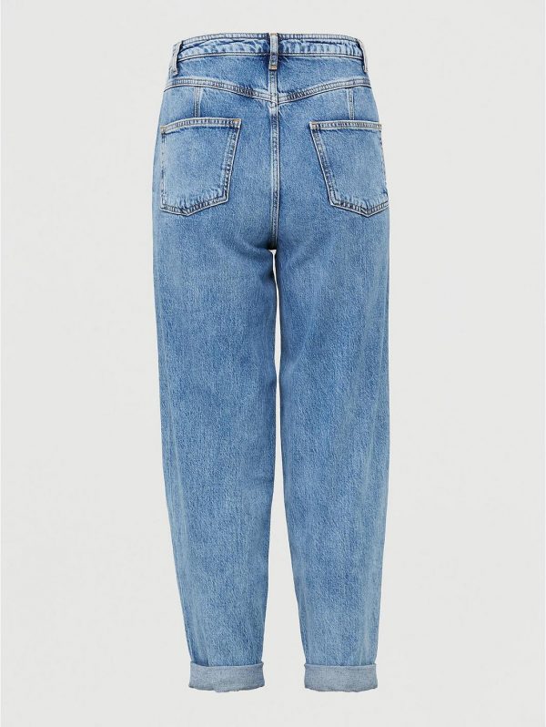 special sale high waist pleat top slouch jean mid wash 5efdc036efc4b