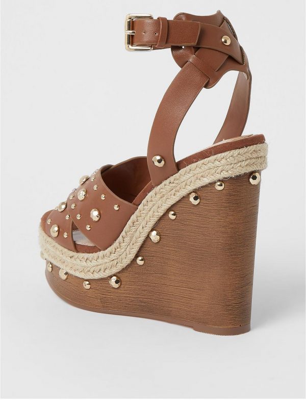 special sale pearl detail wedge light brown 5f03122904866