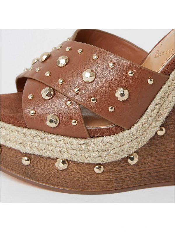 special sale pearl detail wedge light brown 5f03123386669