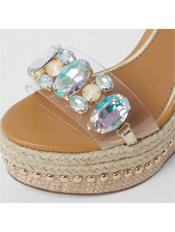 special sale perspex wedge sandals beige 5f031284842d0