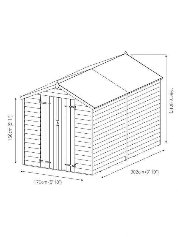buy 10 x 6ft overlap apex windowless shed 5f3234e186b05