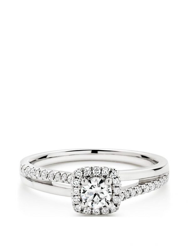 buy 18ct white gold diamond halo ring 5f29602681009