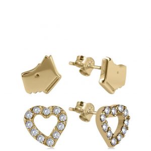 buy 18k gold plated sterling silver dog and crystal set heart ladies earrings set 5f2c04f0882c8