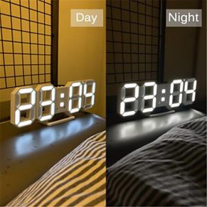 buy 3d led wall clock modern design digital table clock alarm nightlight watch for home living room decoration 07874293 5f37a04279653
