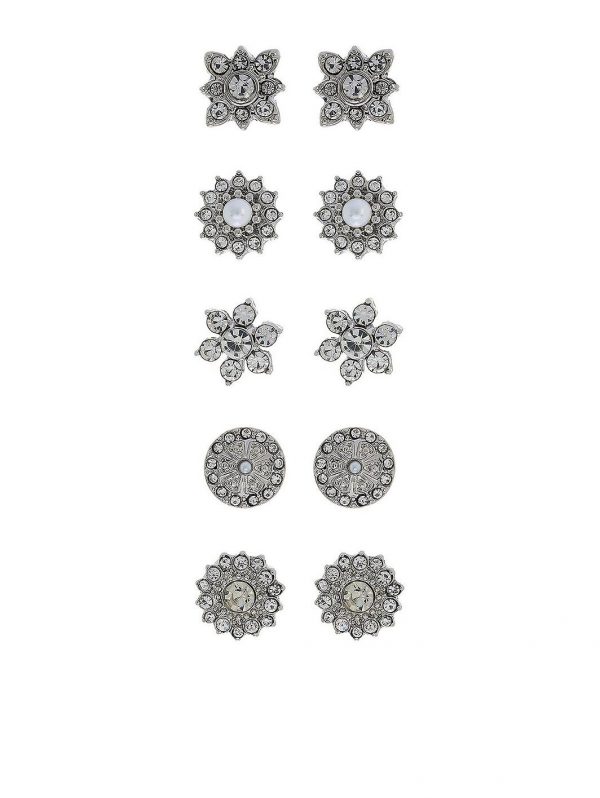 buy 5 pack glamazon stud earrings silver 5f3ab2641a9e3