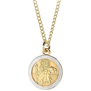 buy 9 carat rolled gold two tone st christopher pendant 5f2baf480f1c1