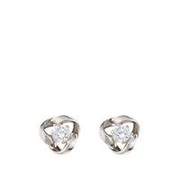 buy 9 carat white gold 6 5mm cubic zirconia knot earrings 5f3d2882868fe