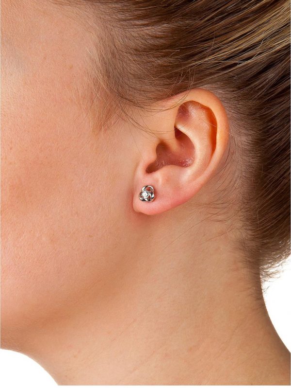 buy 9 carat white gold 6 5mm cubic zirconia knot earrings 5f3d2889cea2f
