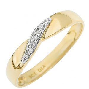 buy 9 carat yellow gold twist diamond set wedding band 3 mm 5f2ce4ea9769b