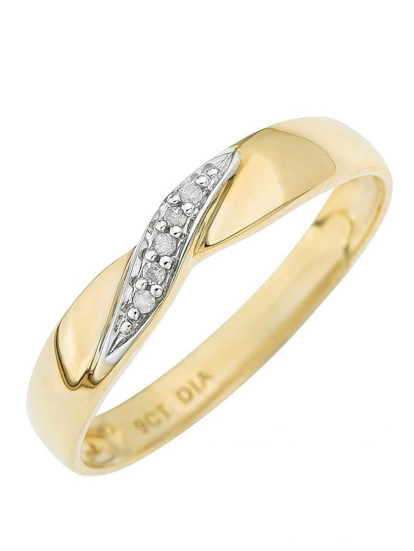 buy 9 carat yellow gold twist diamond set wedding band 3 mm 5f2ce4ea9769b