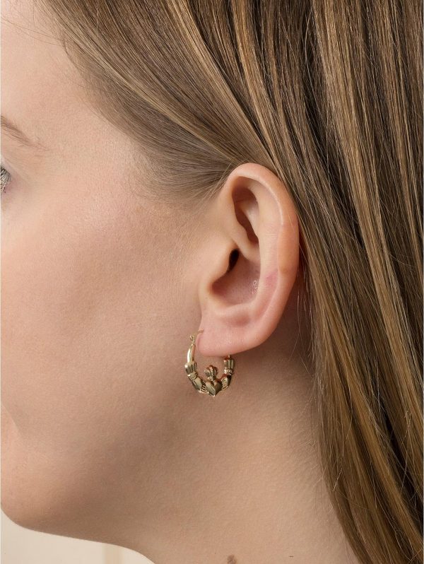buy 9ct gold claddagh creole hoop earrings 5f3fcb8c043ef