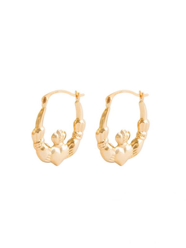 buy 9ct gold claddagh creole hoop earrings 5f3fcb8cbdc28