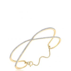 buy 9ct gold diamond crossover bangle 5f411c2e4182f