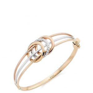 buy 9ct gold rose gold and white gold sparkle bangle 5f33ed5b3063d