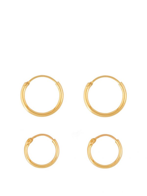 buy 9ct gold set of two 11mm 13mm hinged hoop earrings 5f4270e22e38d