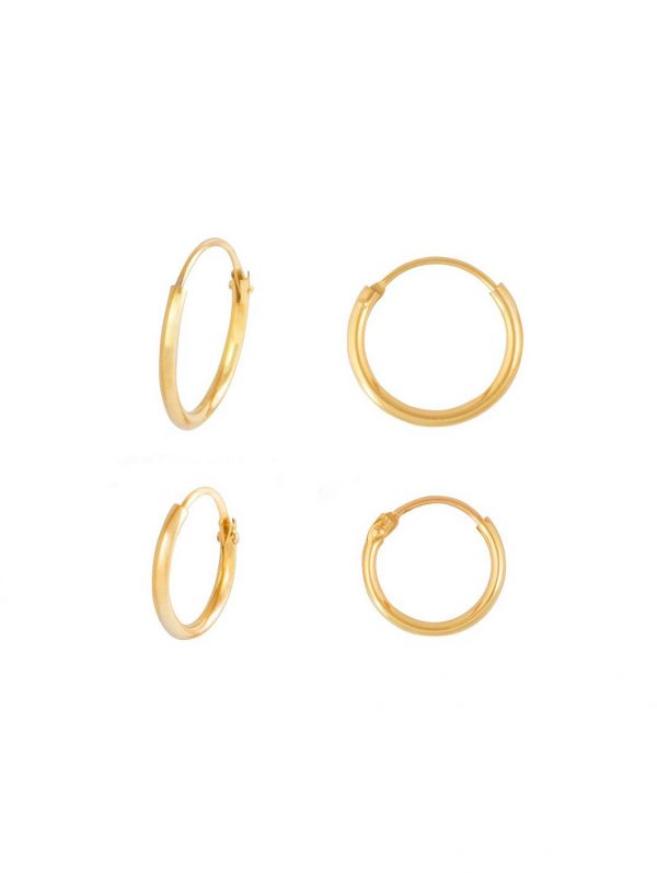buy 9ct gold set of two 11mm 13mm hinged hoop earrings 5f4270e3d76a8