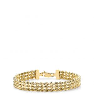 buy 9ct gold triple layer rope chain bracelet 5f45156941819
