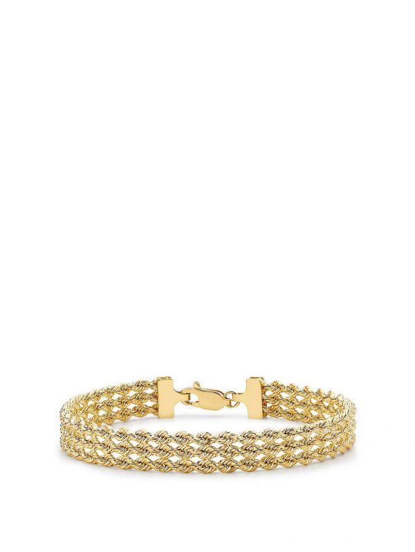 buy 9ct gold triple layer rope chain bracelet 5f45156941819