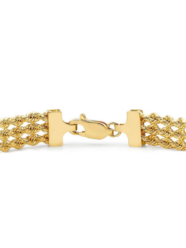 buy 9ct gold triple layer rope chain bracelet 5f45156bc0cd3
