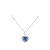 buy 9ct white gold blue cubic zirconia heart pendant necklace 5f2baf072dc9c