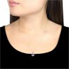 buy 9ct white gold blue cubic zirconia heart pendant necklace 5f2baf0bee9ef