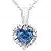buy 9ct white gold blue cubic zirconia heart pendant necklace 5f2baf0c96665