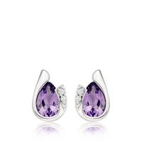 buy 9ct white gold diamond amethyst stud earrings 5f2c0505d2a74