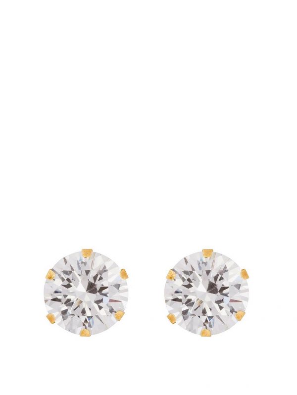 buy 9ct yellow gold 8mm cubic zirconia stud earrings 5f26c0a7db17d