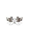 buy alice 130 cm round dining table 6 velvet chairs clear grey 5f24f56378ce1