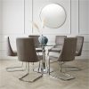 buy alice 130 cm round dining table 6 velvet chairs clear grey 5f24f569eaa1a