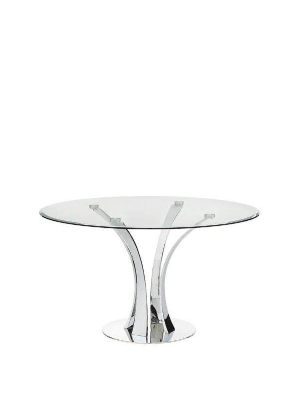 buy alice 130 cm round dining table 6 velvet chairs clear grey 5f24f56ab055c